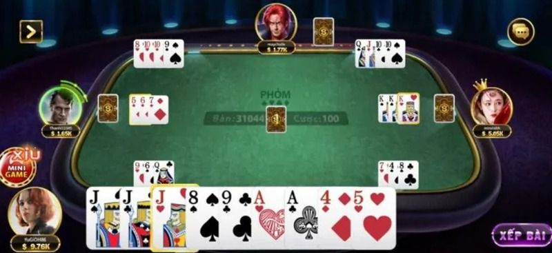 Minh họa chiến thuật xếp bài và ghi nhớ bài rác trên bàn chơi Phỏm Go88